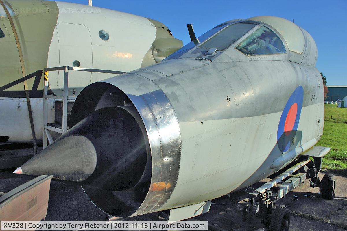 XV328, English Electric Lightning T.5 C/N 95021, Nose of English Electric Lightning T.5, c/n: 95021 at Bruntingthorpe