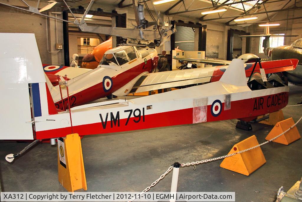 XA312, 1953 Slingsby T-31B Cadet TX.3 C/N 854, 1953 Slingsby T-31B Cadet TX3, c/n: 854 painted as VM791 at Manston Museum