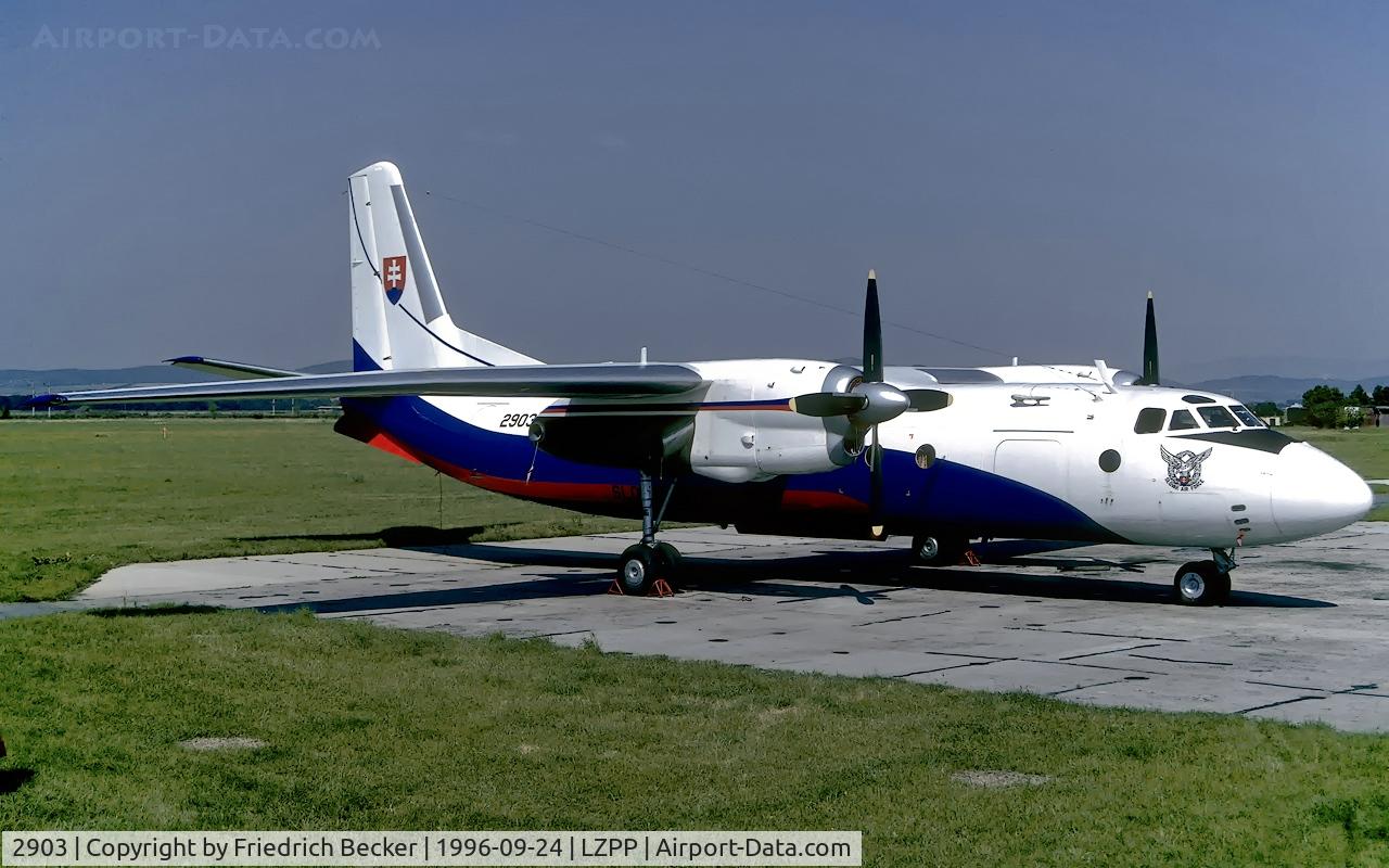 2903, 1966 Antonov An-24B C/N 77302903, flightline at Pieštany