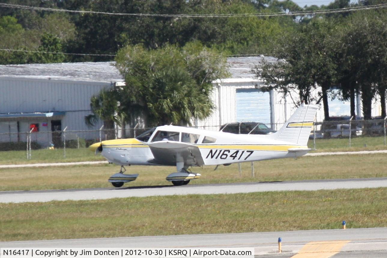 N16417, 1973 Piper PA-28-180 C/N 28-7305249, Piper Cherokee (N16417) arrives at Sarasota-Bradenton International Airport following a flight from Pompano Beach Airpark