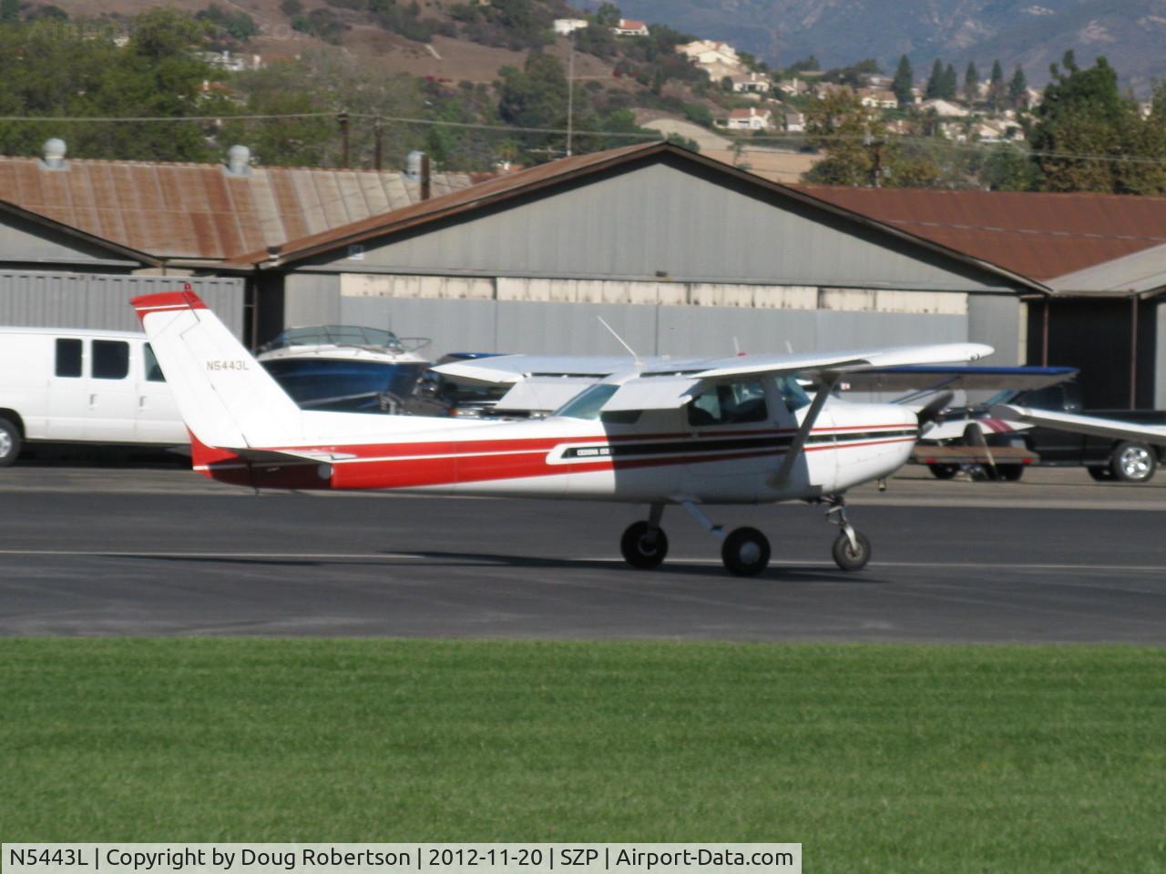 N5443L, 1980 Cessna 152 C/N 15284315, 1980 Cessna 152, Lycoming O-235 115 Hp, landing roll Rwy 04