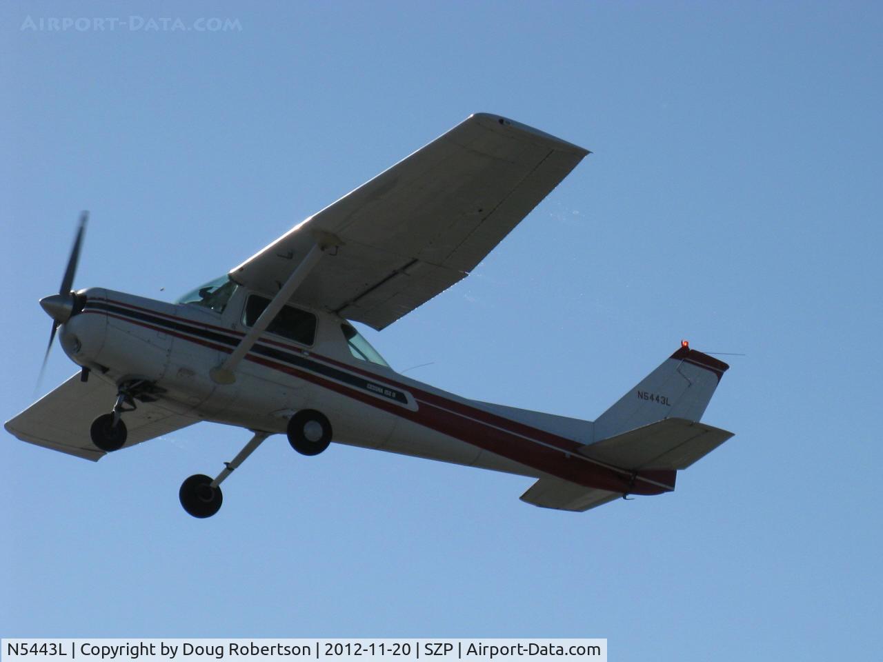 N5443L, 1980 Cessna 152 C/N 15284315, 1980 Cessna 152, Lycoming O-235 115 Hp, takeoff climb Rwy 04