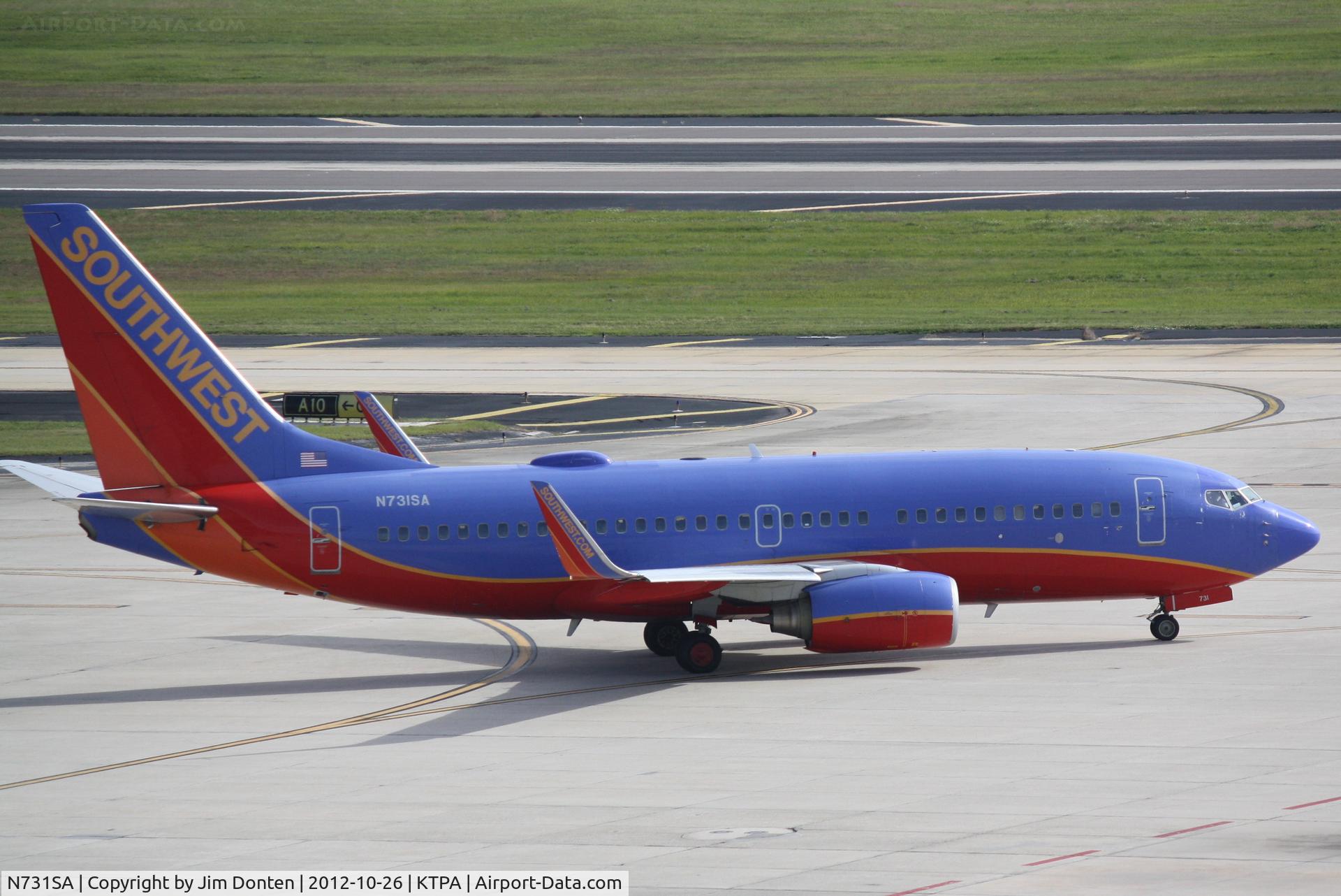 N731SA, 1999 Boeing 737-7H4 C/N 27863, Southwest Flight 3480 (N731SA) taxis for departure at Tampa International Airport