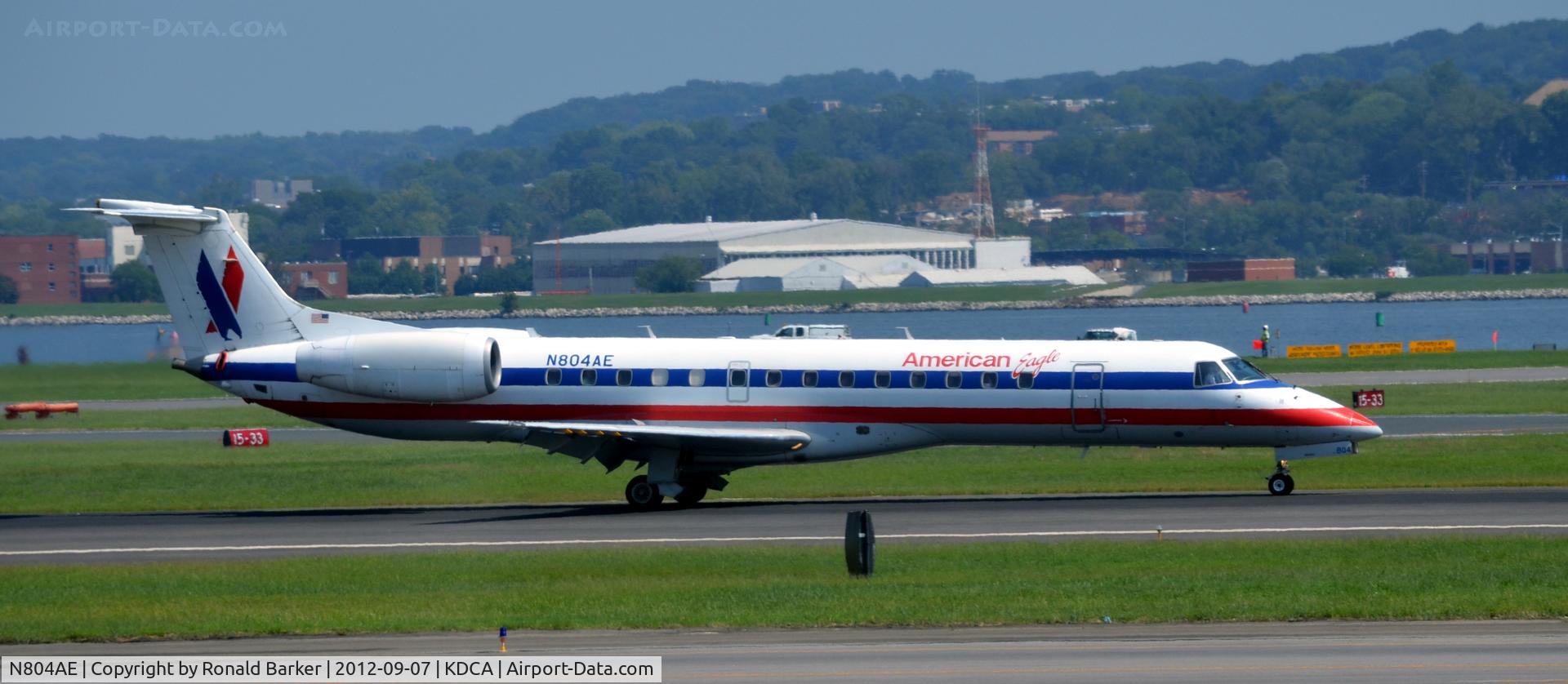 N804AE, 2001 Embraer ERJ-140LR (EMB-135KL) C/N 145487, Landing DCA