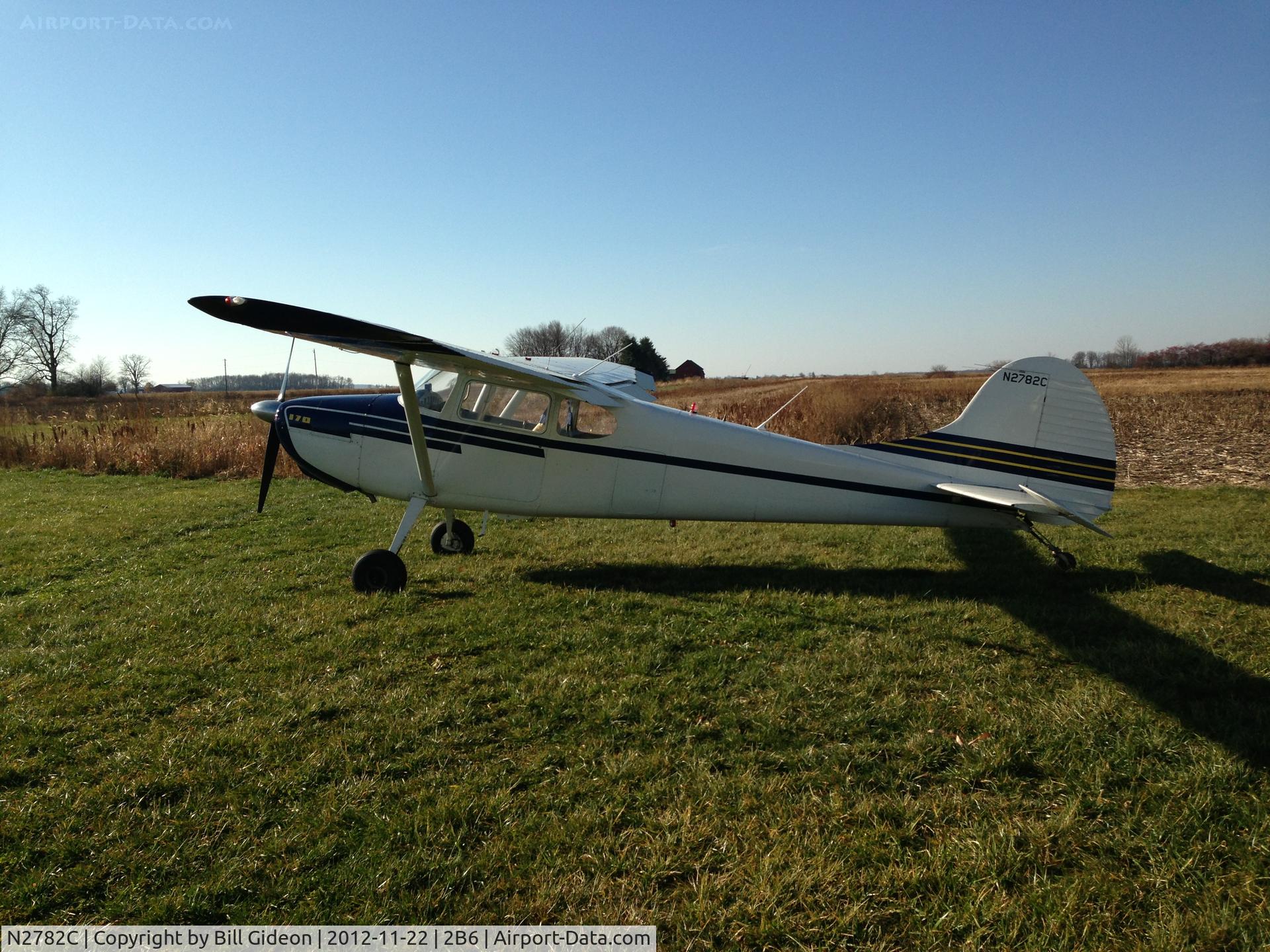 N2782C, 1954 Cessna 170B C/N 26326, Cherrybend Pheasant Farm, Ohio