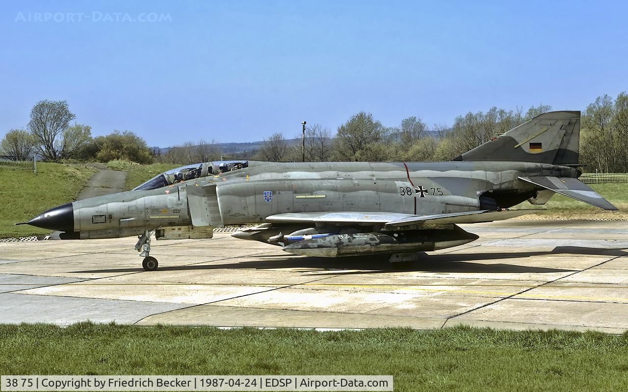38 75, 1972 McDonnell Douglas F-4F Phantom II C/N 4793, taxying to the active at Fliegerhorst Pferdsfeld