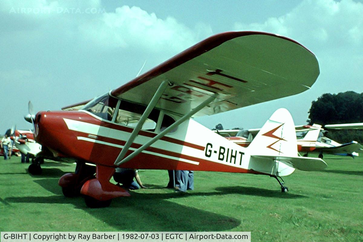 G-BIHT, 1948 Piper PA-17 Vagabond C/N 17-41, Piper PA-17 Vagabond [17-41] Cranfield~G 03/07/1982. Image taken from a slide.