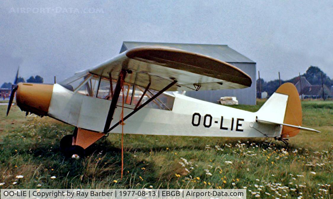 OO-LIE, 1952 Piper L-18C Super Cub (PA-18-95) C/N 18-1399, Piper PA-18-95 Super Cub [18-1399] Grimbergen~OO 13/08/1977. Image taken from a slide.