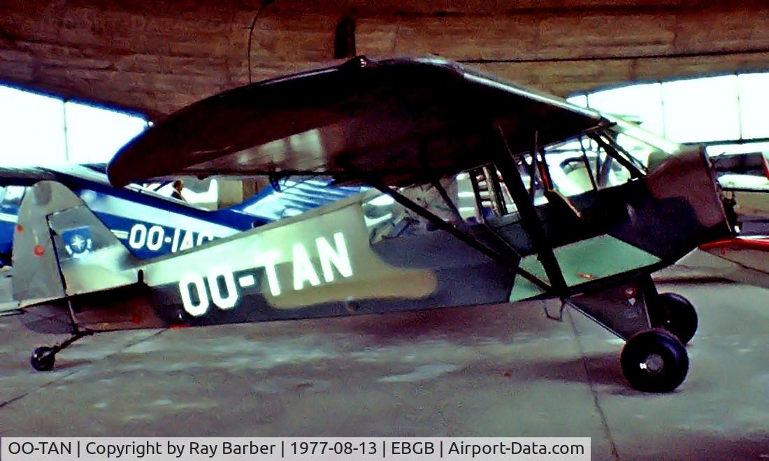 OO-TAN, 1954 Piper L-21B Super Cub (PA-18-135) C/N 18-3845, Piper PA-18-135 [18-3845] Grimbergen~OO 13/08/1977. Image taken from a slide . Not the best of images but here for historical purposes.