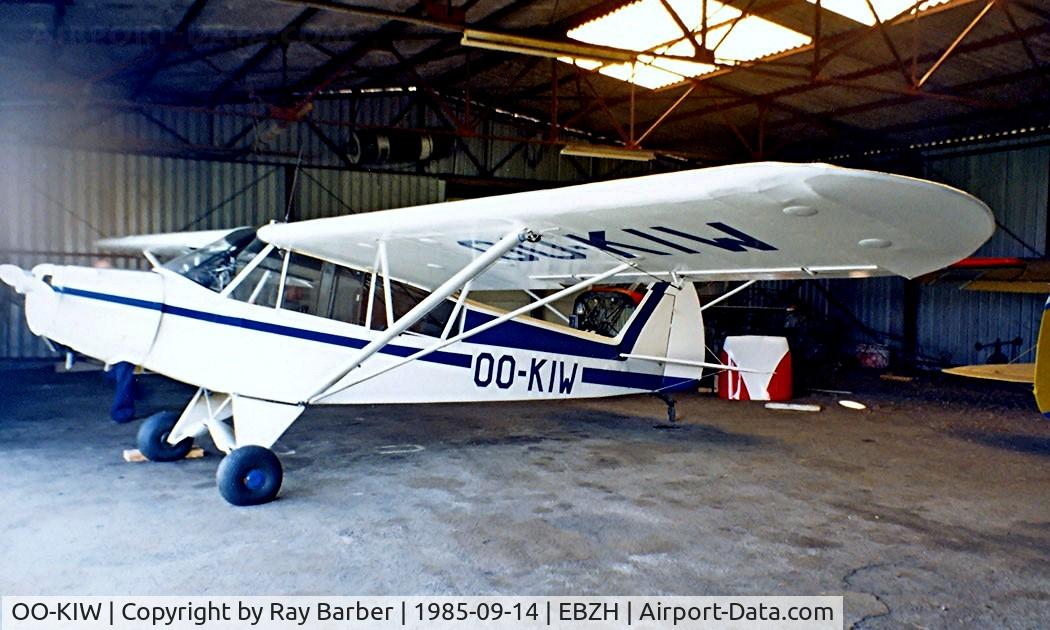 OO-KIW, Piper L-18C Super Cub (PA-18-95) C/N 18-1573, Piper PA-18-95 Super Cub [18-1573] Kiewit-Hasselt~OO 14/09/1985. Image taken from a slide.