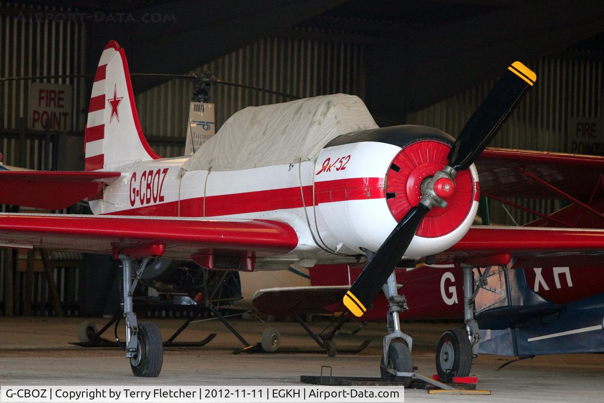 G-CBOZ, 1981 Bacau Yak-52 C/N 811308, 1981 Bacau YAK-52, c/n: 811308 at Headcorn