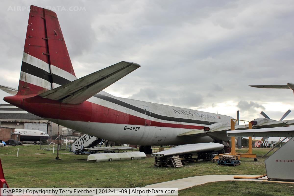 G-APEP, 1961 Vickers Vanguard 953 C/N 719, 1961 Vickers Vanguard 953, c/n: 719 at Brooklands Museum