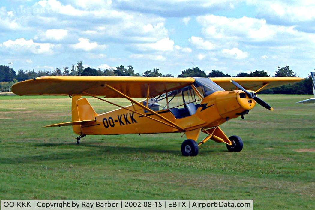 OO-KKK, 1953 Piper L-18C Super Cub (PA-18-95) C/N 18-3155, Piper L-18C-95 Super Cub [18-3155] Theux-Verviers~OO 15/08/2002. This aircraft was written off on 2011-10-16 at Verviers.