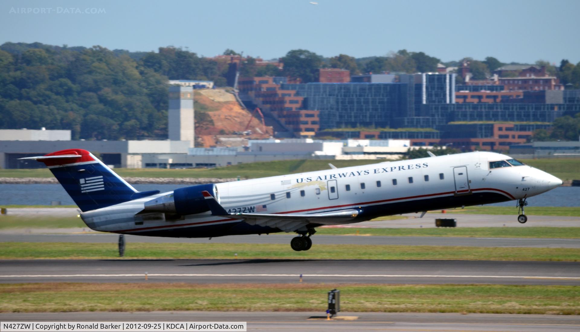 N427ZW, 2002 Bombardier CRJ-200LR (CL-600-2B19) C/N 7685, Takeoff DCA