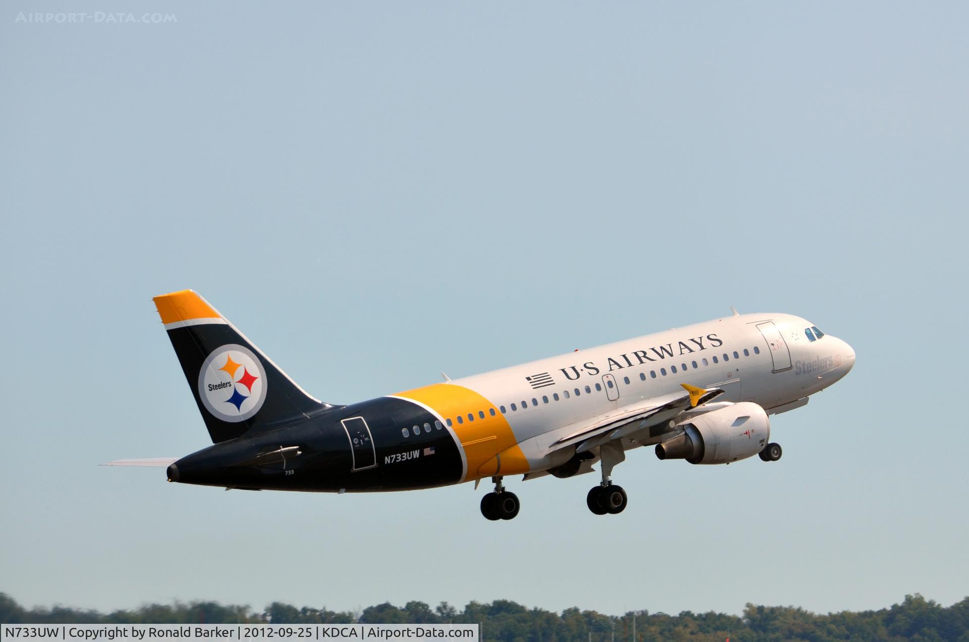 N733UW, 2000 Airbus A319-112 C/N 1205, Takeoff DCA
