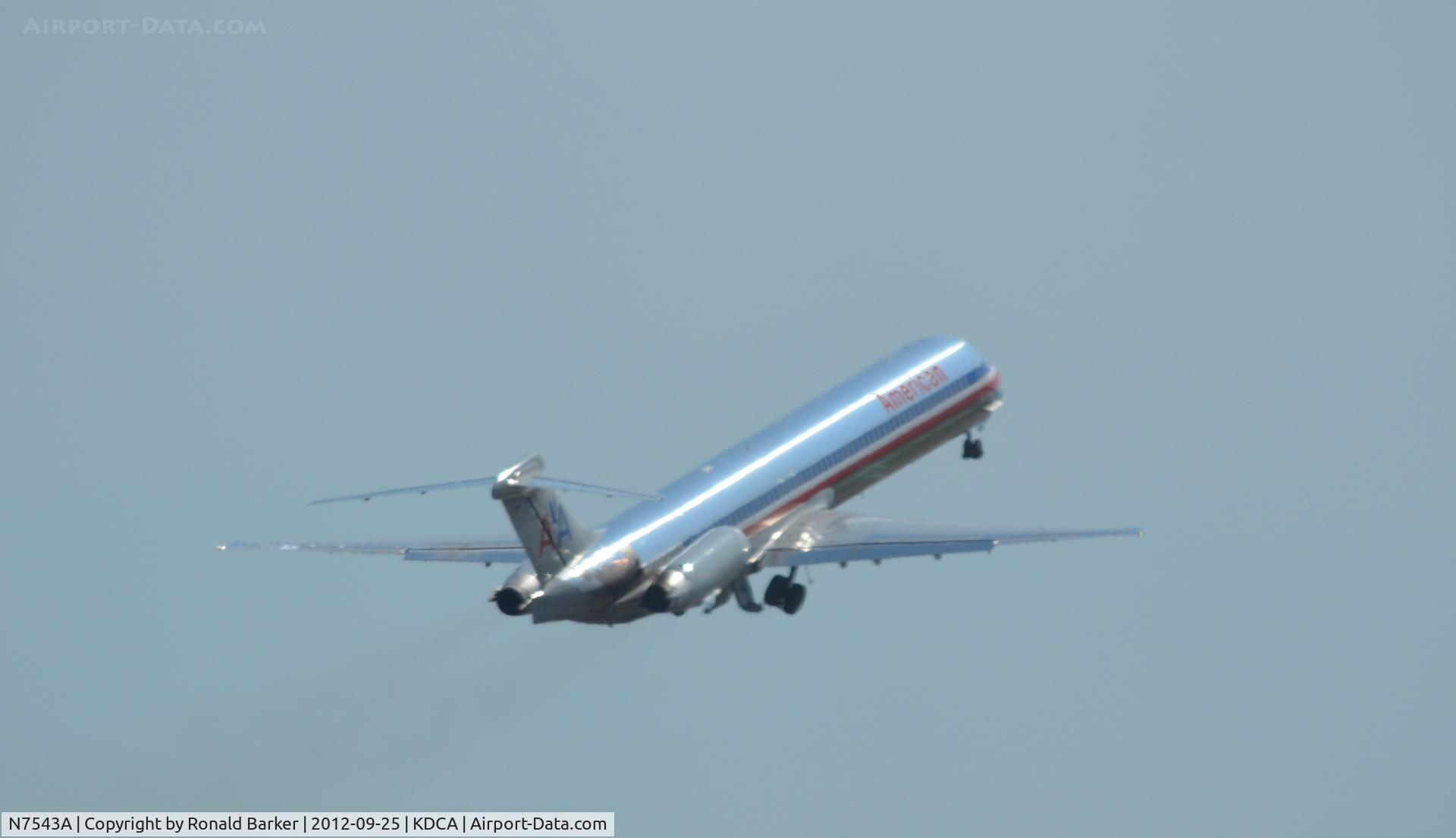 N7543A, 1990 McDonnell Douglas MD-82 (DC-9-82) C/N 53025, Airborne DCA