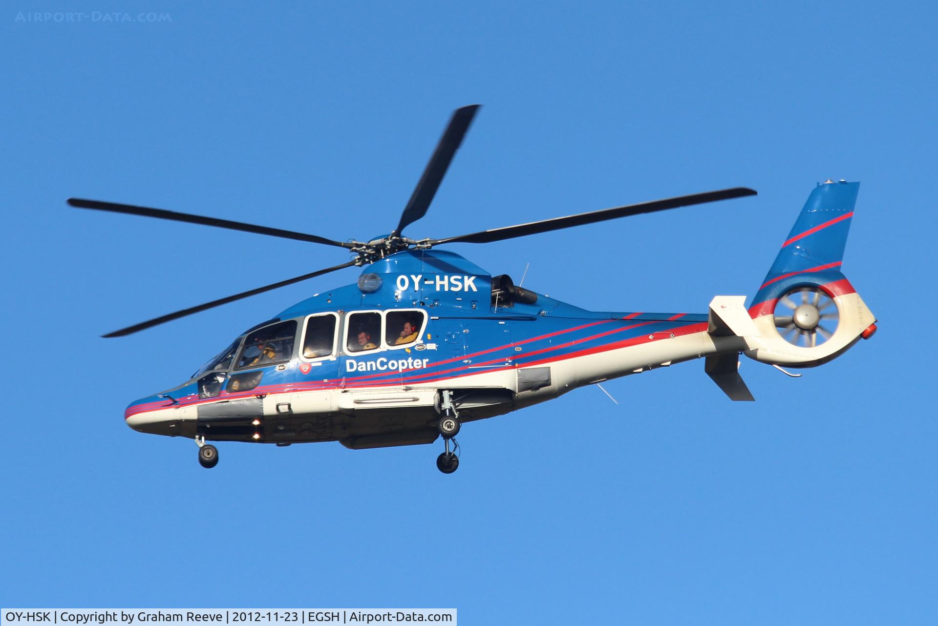 OY-HSK, 2003 Eurocopter EC-155B C/N 6660, Coming into land on runway 27.