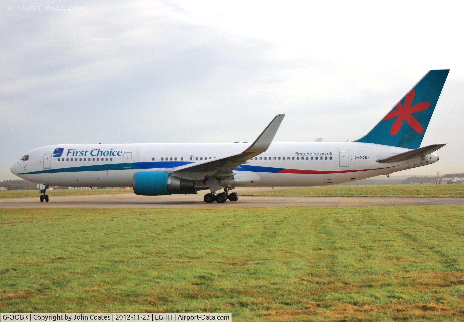 G-OOBK, 1995 Boeing 767-324/ER C/N 27392, Thomson 767 arrives from Manchester for final Barbados trip.