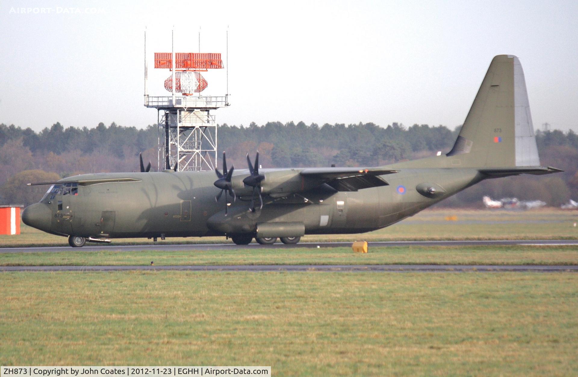 ZH873, 1997 Lockheed Martin C-130J-30 Hercules C.4 C/N 382-5457, About to 180 and backtrack on arrival.