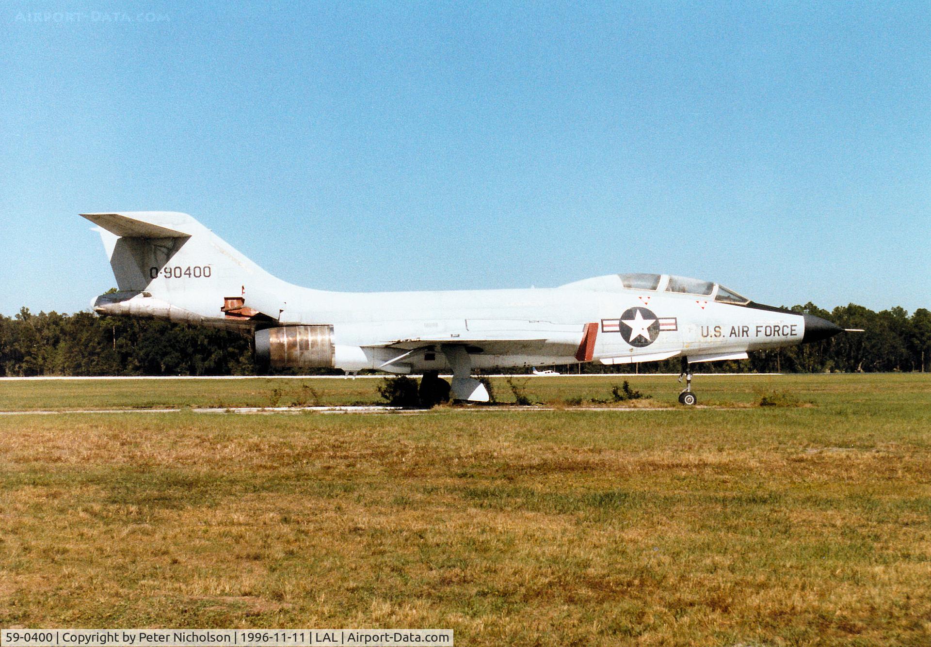 59-0400, 1959 McDonnell F-101F Voodoo C/N 724, F-101F Voodoo of the Florida Air Museum at Lakeland as seen in November 1996.