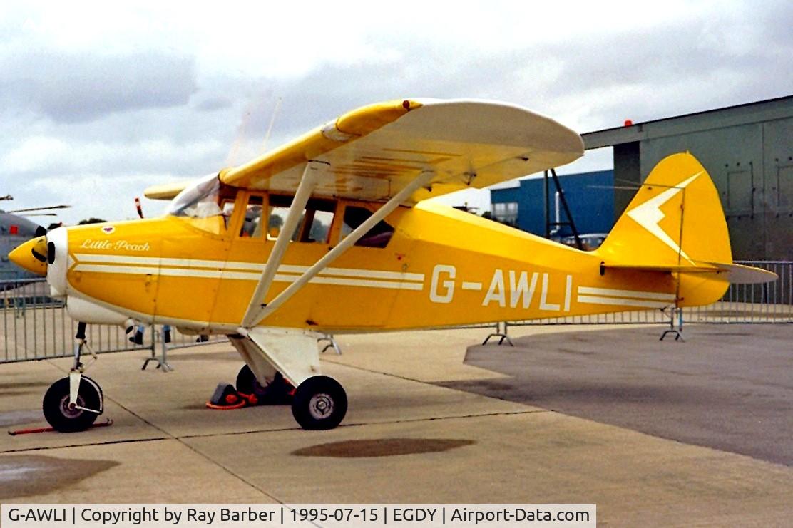 G-AWLI, 1957 Piper PA-22-150 Tri-Pacer C/N 22-5083, Piper PA-22-150 Tri-Pacer [22-5083] Yeovilton~G 15/07/1995.