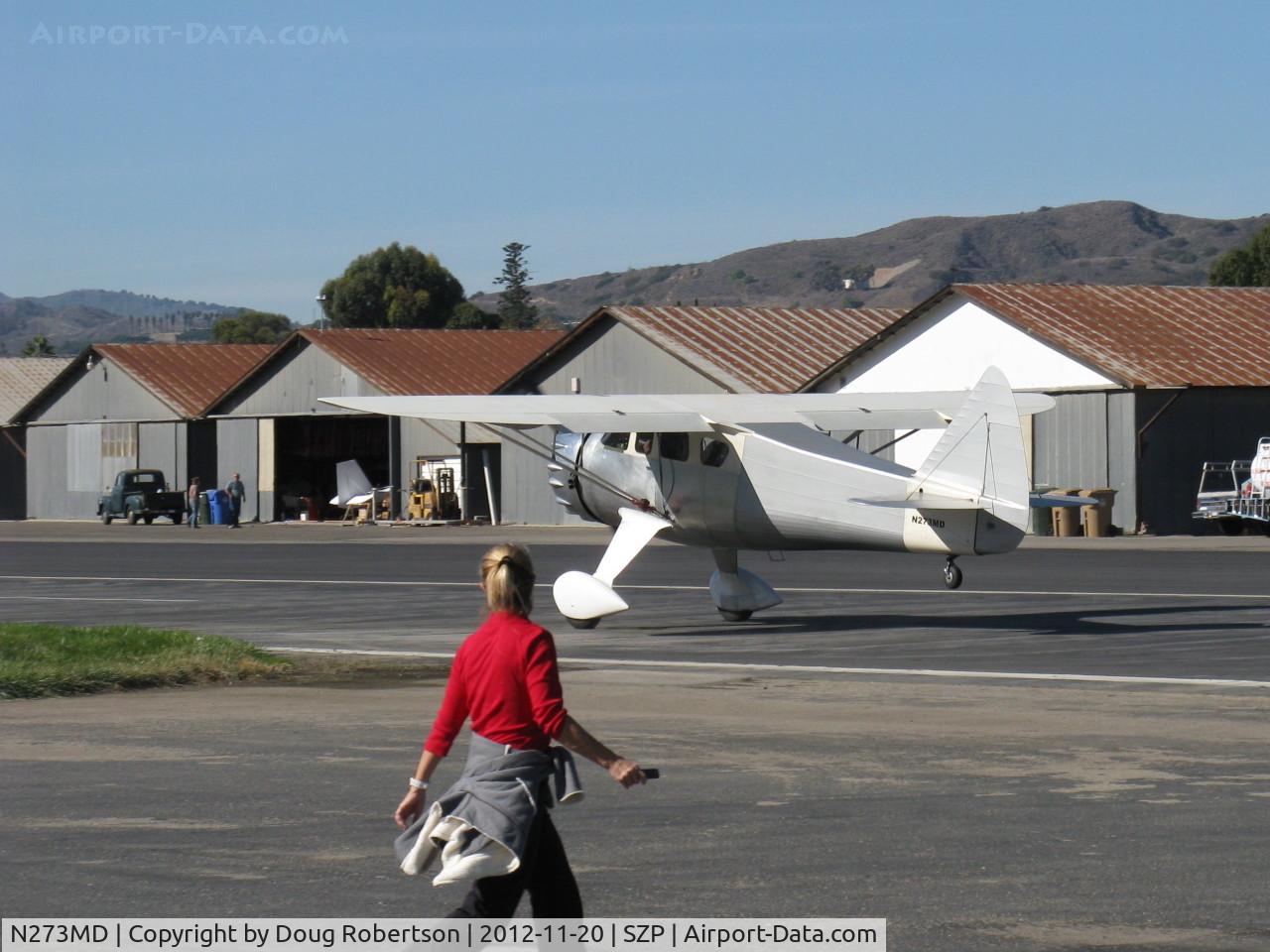 N273MD, 2008 Dickenson Howard DGA-21 (Replicate) C/N 001, 2008 DICKENSON HOWARD DGA-21, P&W R-1340-57 Wasp 600 Hp radial, landing roll Rwy 22