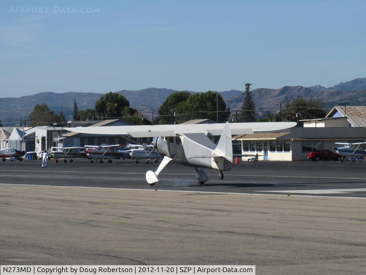 N273MD, 2008 Dickenson Howard DGA-21 (Replicate) C/N 001, 2008 DICKENSON HOWARD DGA-21 'Mr. DICKENSON', P&W R-1340-57 Wasp 600 Hp radial, touchdown Rwy 22 smokin' the mains