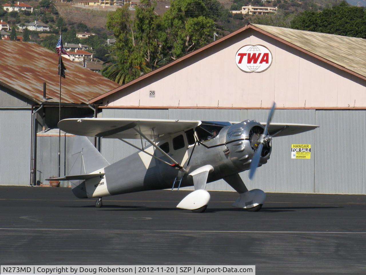 N273MD, 2008 Dickenson Howard DGA-21 (Replicate) C/N 001, 2008 DICKENSON HOWARD DGA-21 'Mr. DICKENSON', P&W R-1340-57 Wasp 600Hp radial, holding short 22