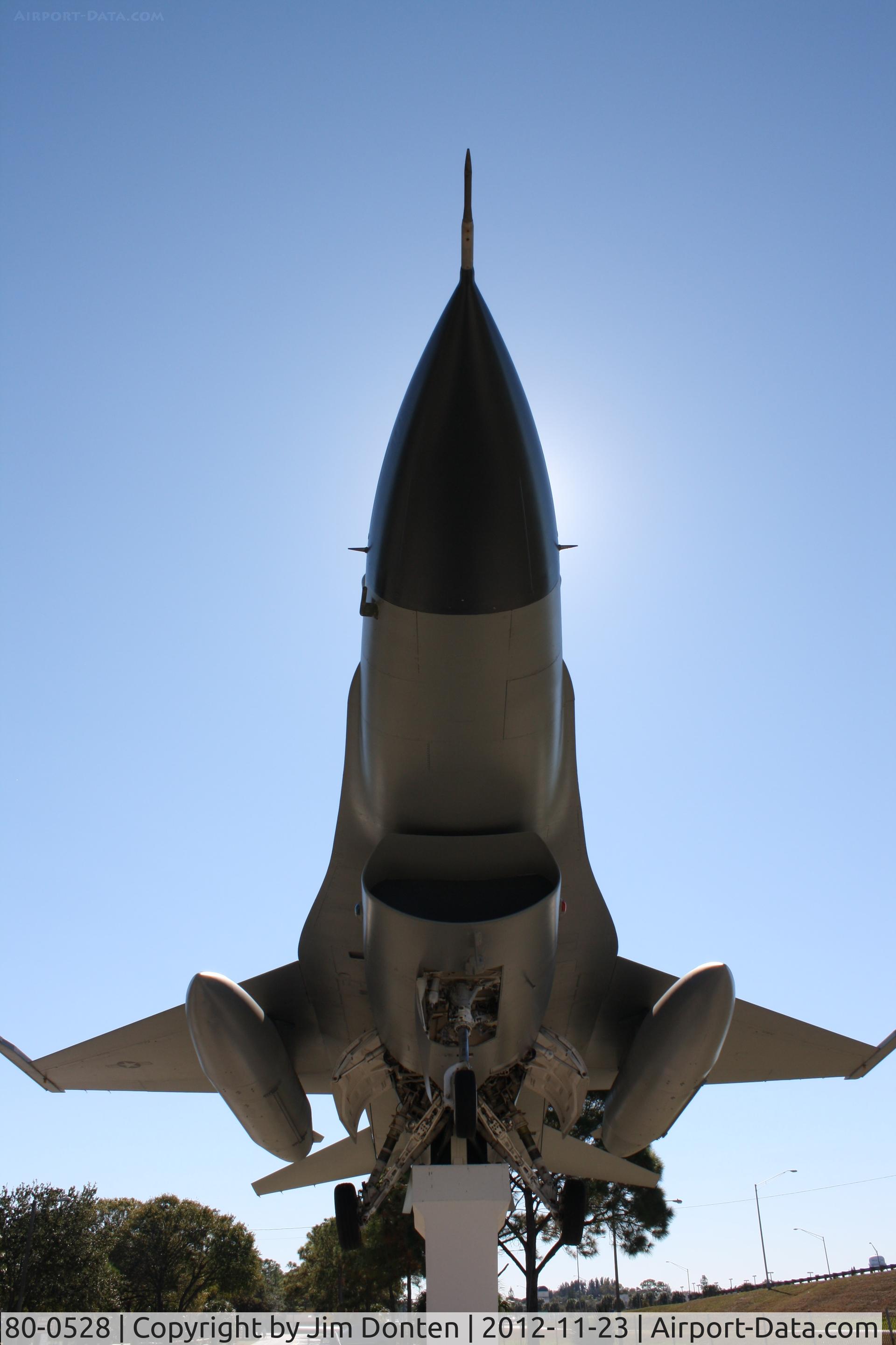 80-0528, General Dynamics F-16A Fighting Falcon C/N 61-249, An F-16 Fighting Falcon (80-0528) of the 56th Tactical Fighter Wing from MacDill Air Force Base sits on display at Freedom Lake Park