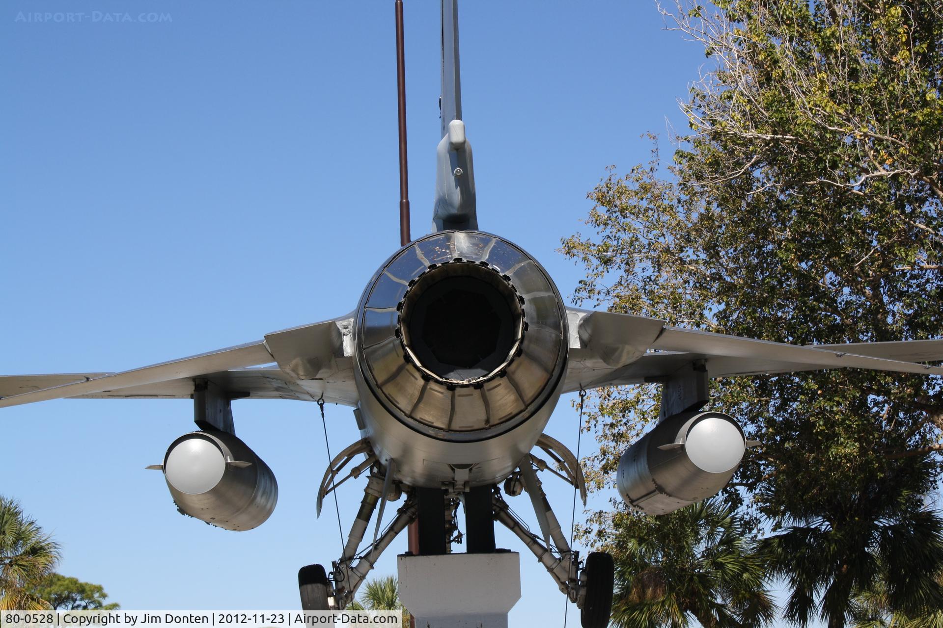 80-0528, General Dynamics F-16A Fighting Falcon C/N 61-249, An F-16 Fighting Falcon (80-0528) of the 56th Tactical Fighter Wing from MacDill Air Force Base sits on display at Freedom Lake Park