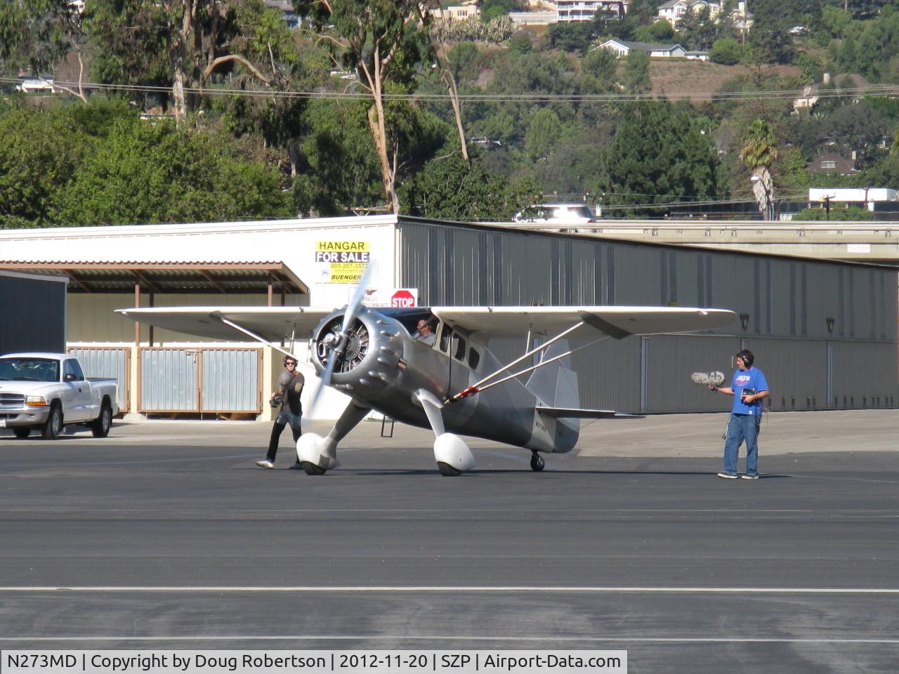 N273MD, 2008 Dickenson Howard DGA-21 (Replicate) C/N 001, 2008 DICKENSON HOWARD DGA-21 'Mr. DICKENSON', P&W R-1340-57 Wasp 600 Hp radial, taxi with videocam coverage