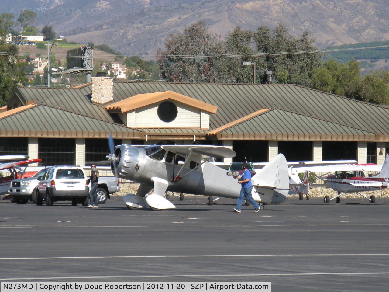 N273MD, 2008 Dickenson Howard DGA-21 (Replicate) C/N 001, 2008 DICKENSON HOWARD DGA-21 'Mr. DICKENSON', P&W R-1340-57 Wasp 600 Hp radial, taxi to fuel dock with videocam coverage