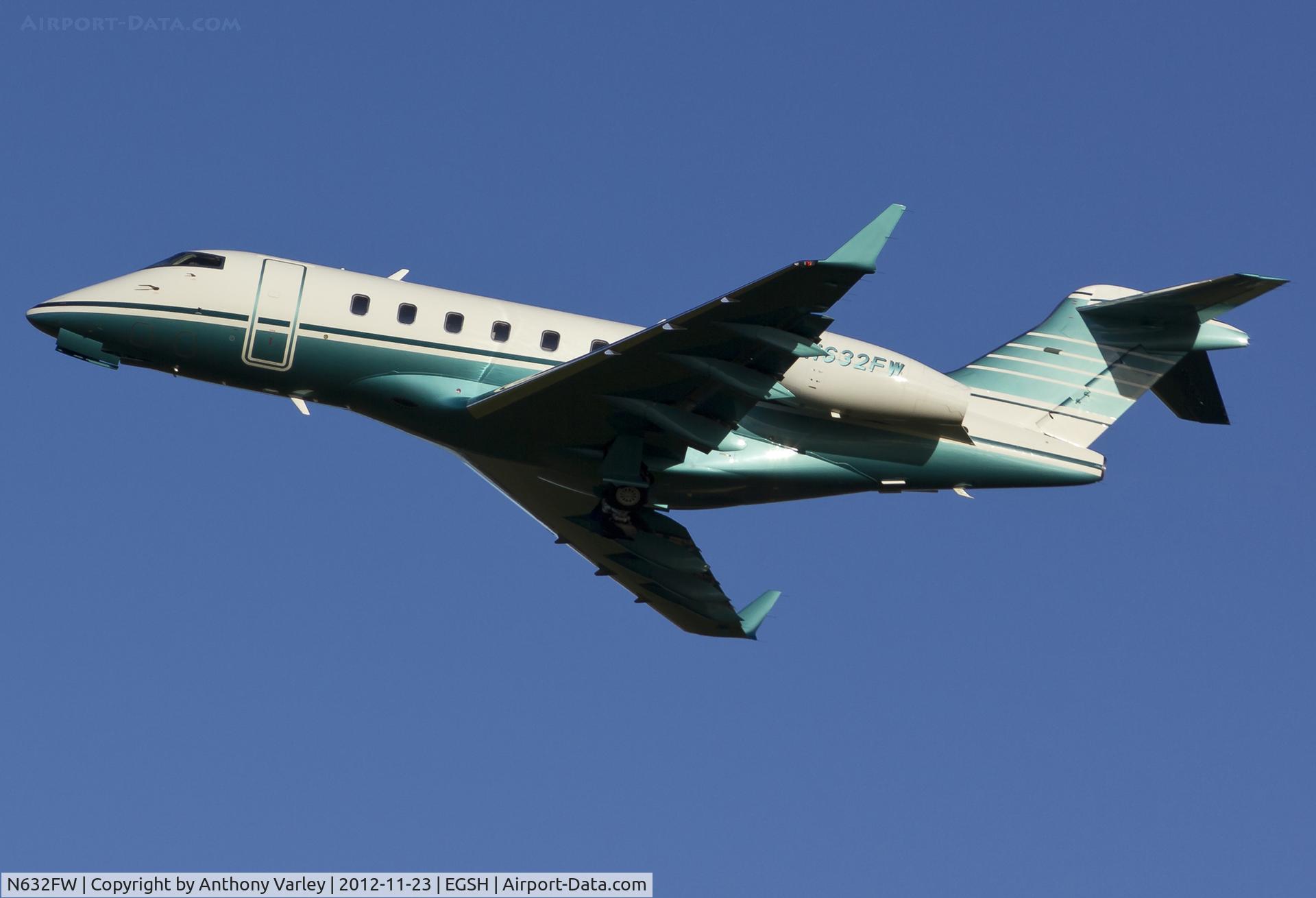 N632FW, 2008 Bombardier Challenger 300 (BD-100-1A10) C/N 20195, Climbing away from EGSH.