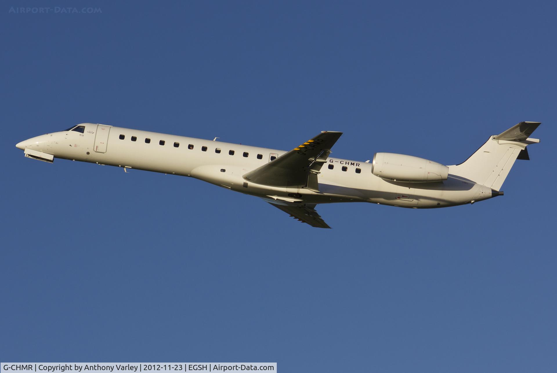 G-CHMR, 2001 Embraer EMB-145MP (ERJ-145MP) C/N 145405, Climbing away from EGSH.