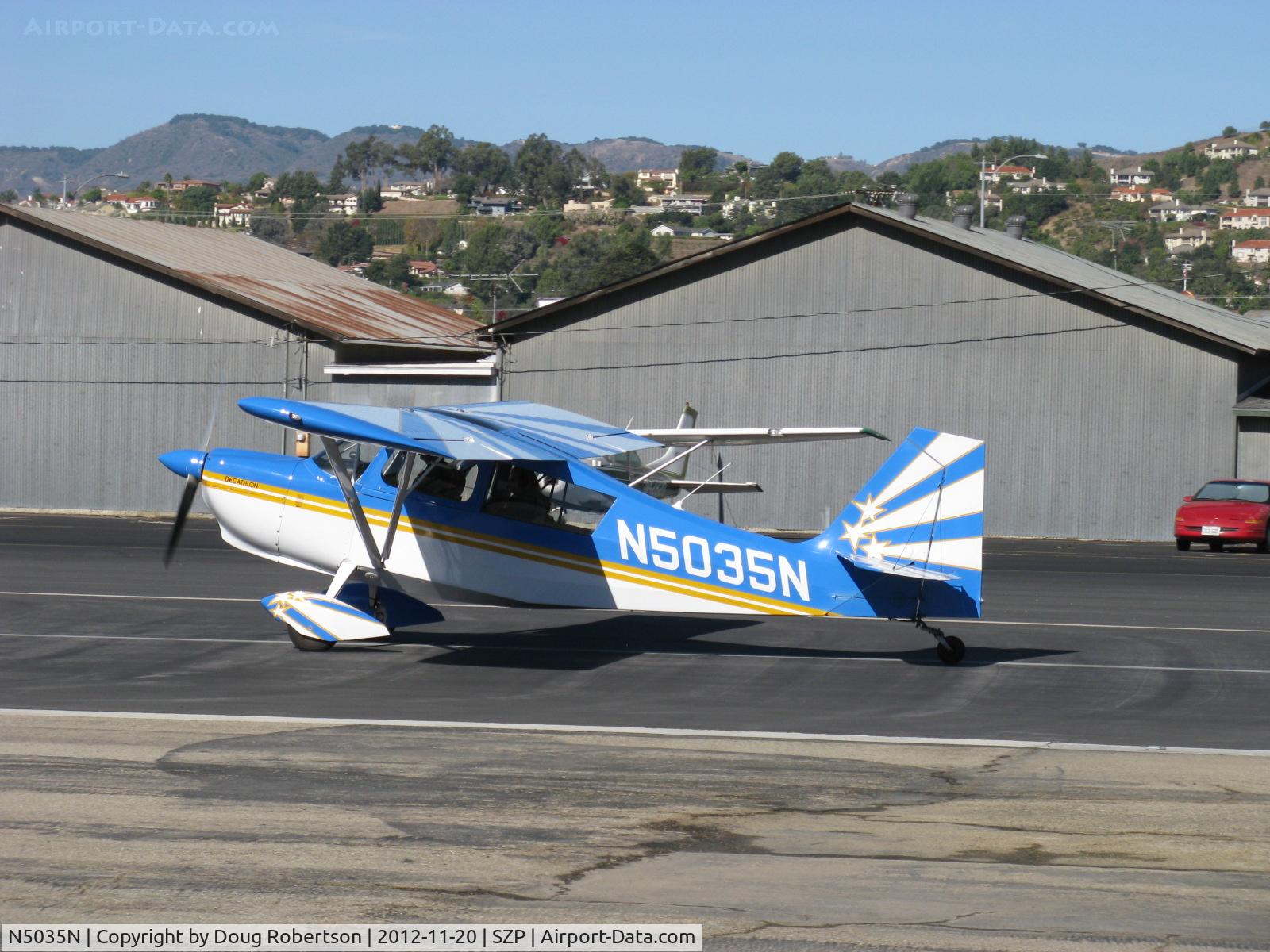 N5035N, 1978 Bellanca 8KCAB Decathlon C/N 470-79, 1978 Bellanca 8KCAB DECATHLON, Lycoming AEIO-320 150 Hp, takeoff roll Rwy 22