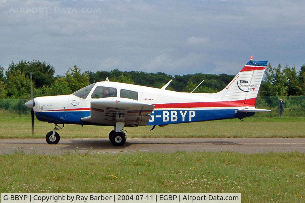 G-BBYP, 1974 Piper PA-28-140 Cherokee Cruiser C/N 28-7425158, Piper PA-28-140 Cherokee Cruiser [28-7425158] Kemble~G 11/07/2004. Taxiing out for departure.
