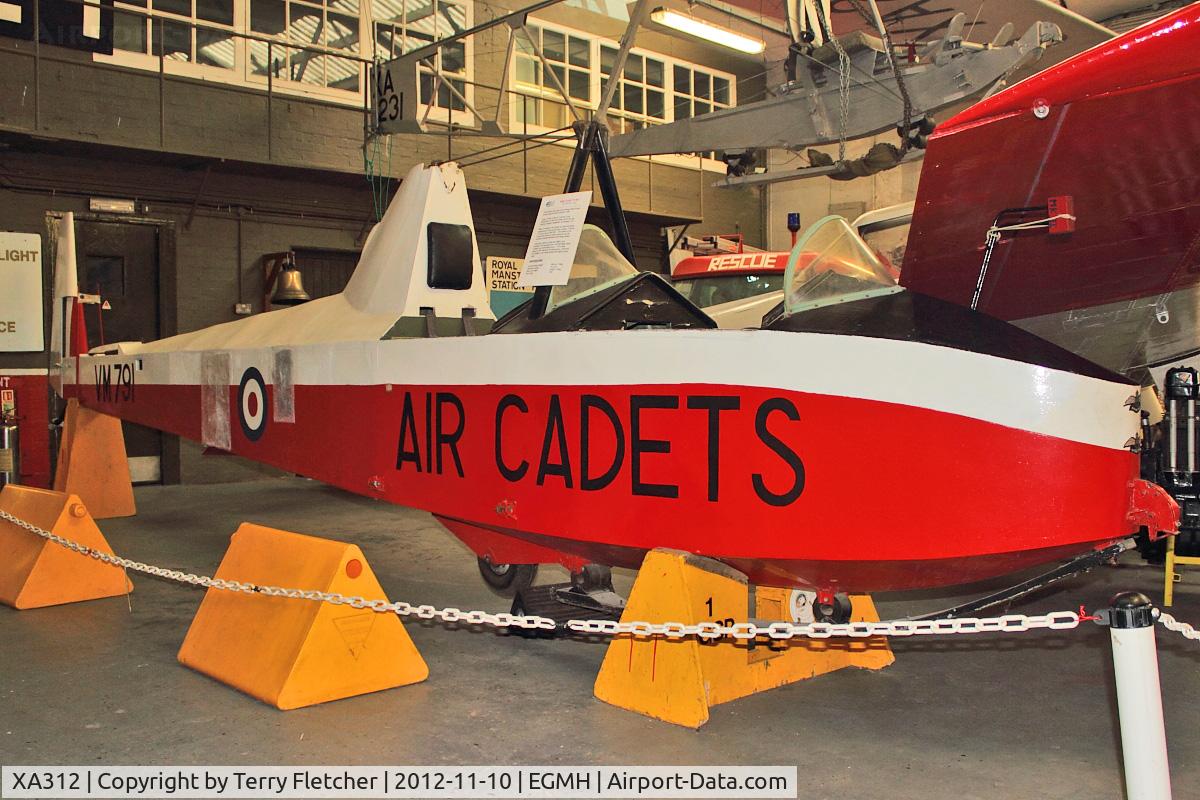 XA312, 1953 Slingsby T-31B Cadet TX.3 C/N 854, 1953 Slingsby T-31B Cadet TX3, c/n: 854 - painted as VM791 at Manston Museum