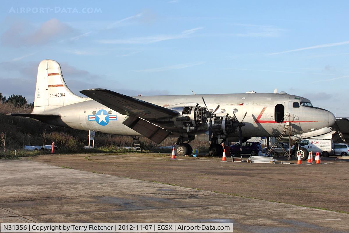 N31356, 1946 Douglas DC-4-1009 C/N D4-26, 1945 Douglas DC-4, c/n: 42914 at North Weald