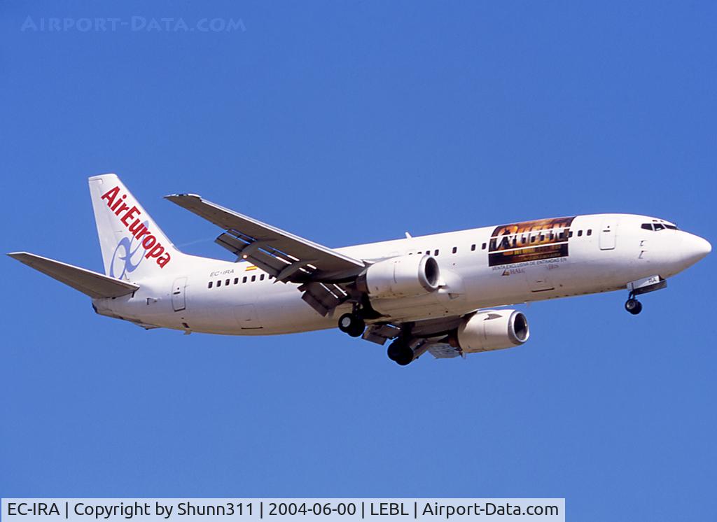 EC-IRA, 1990 Boeing 737-4Y0 C/N 24692, Landing rwy 07 with special 'Queen' sticker...