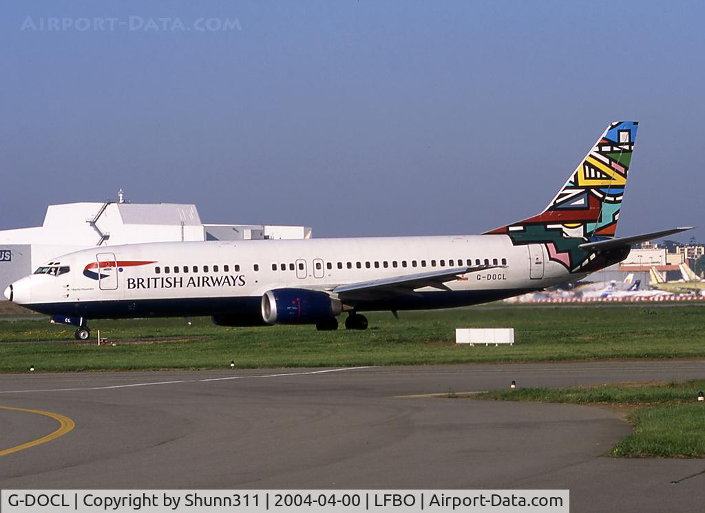 G-DOCL, 1992 Boeing 737-436 C/N 25842, Taxiing holding point rwy 32R for departure in Ndebele Martha c/s