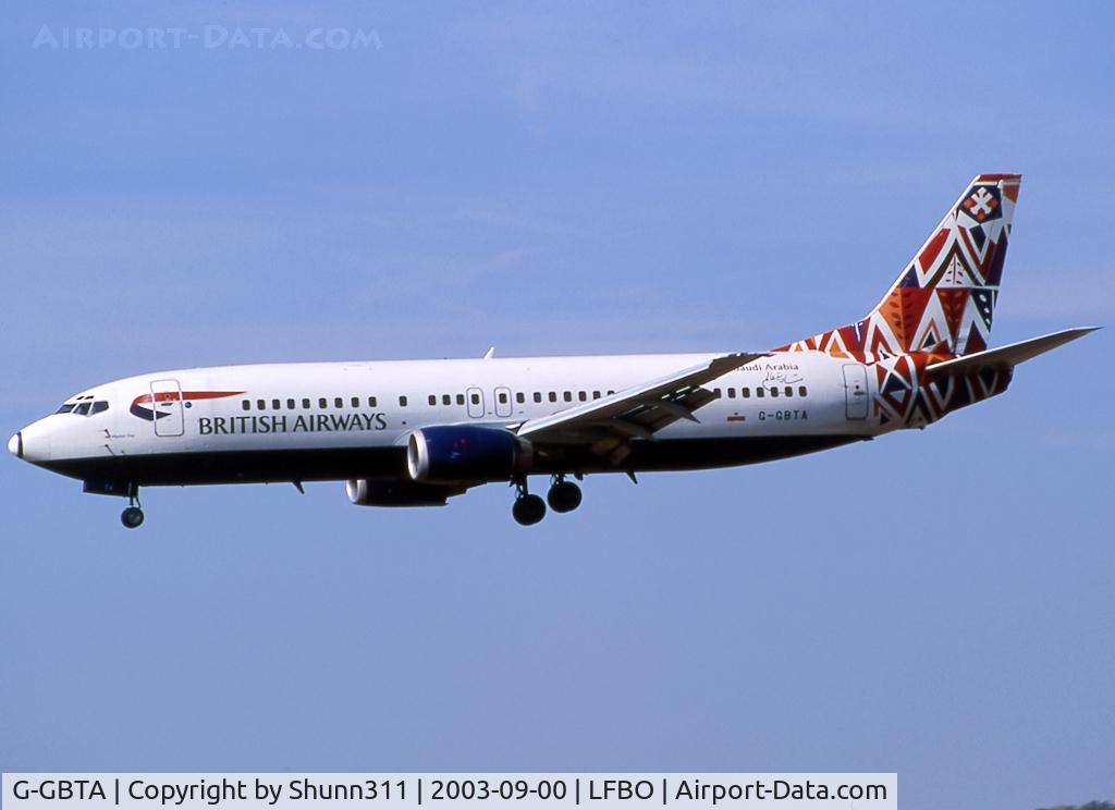 G-GBTA, 1993 Boeing 737-436 C/N 25859, Landing rwy 14R in Yum-al-Suk tail c/s