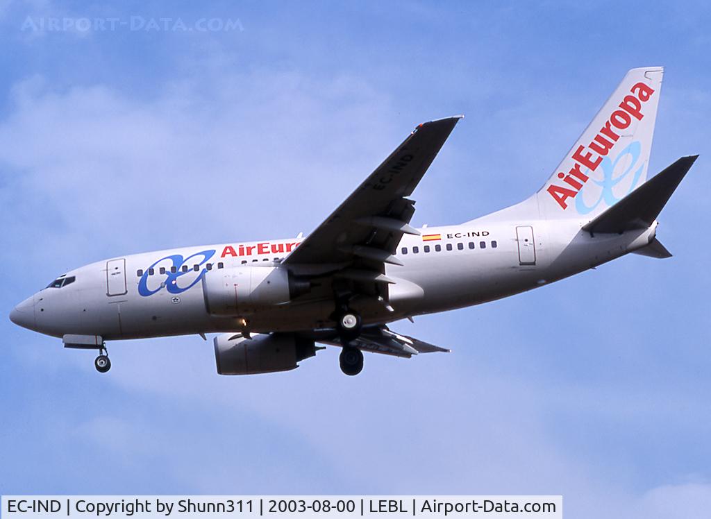 EC-IND, 1999 Boeing 737-683 C/N 28305, Landing rwy 25
