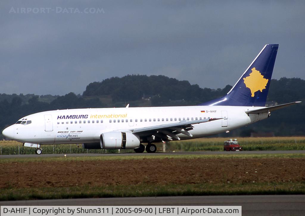 D-AHIF, 1999 Boeing 737-73S C/N 29079, Arriving rwy 20 with added Kosova Airlines titles and modified livery...