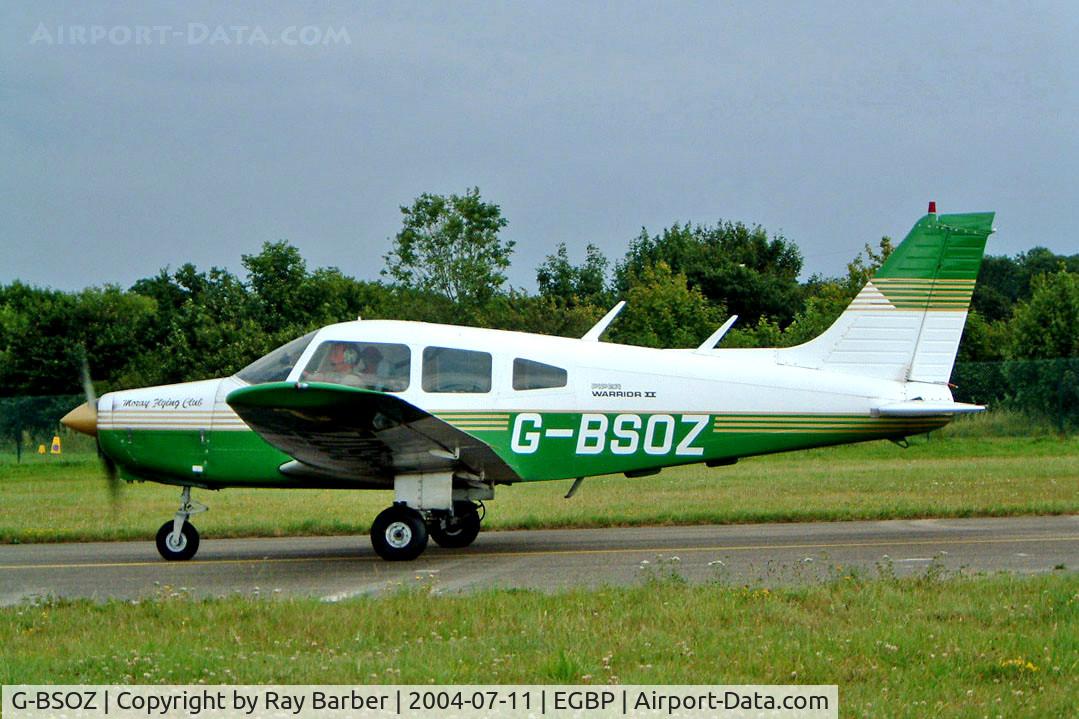 G-BSOZ, 1979 Piper PA-28-161 Cherokee Warrior II C/N 28-7916080, Piper PA-28-161 Warrior II [28-7916080] Kemble~G 11/07/2004. Taxiing out for departure.