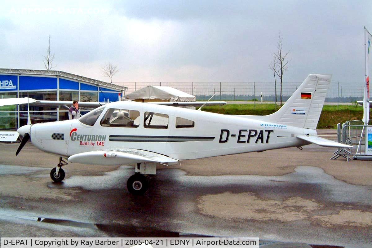 D-EPAT, Piper PA-28-161 Warrior ll C/N 28-42084, Piper PA-28-161 Warrior III [2842084] Friedrichshafen~D 21/04/2005. Fitted with a Thielert TAE 125-01 Centurion diesel engine in 2002.
