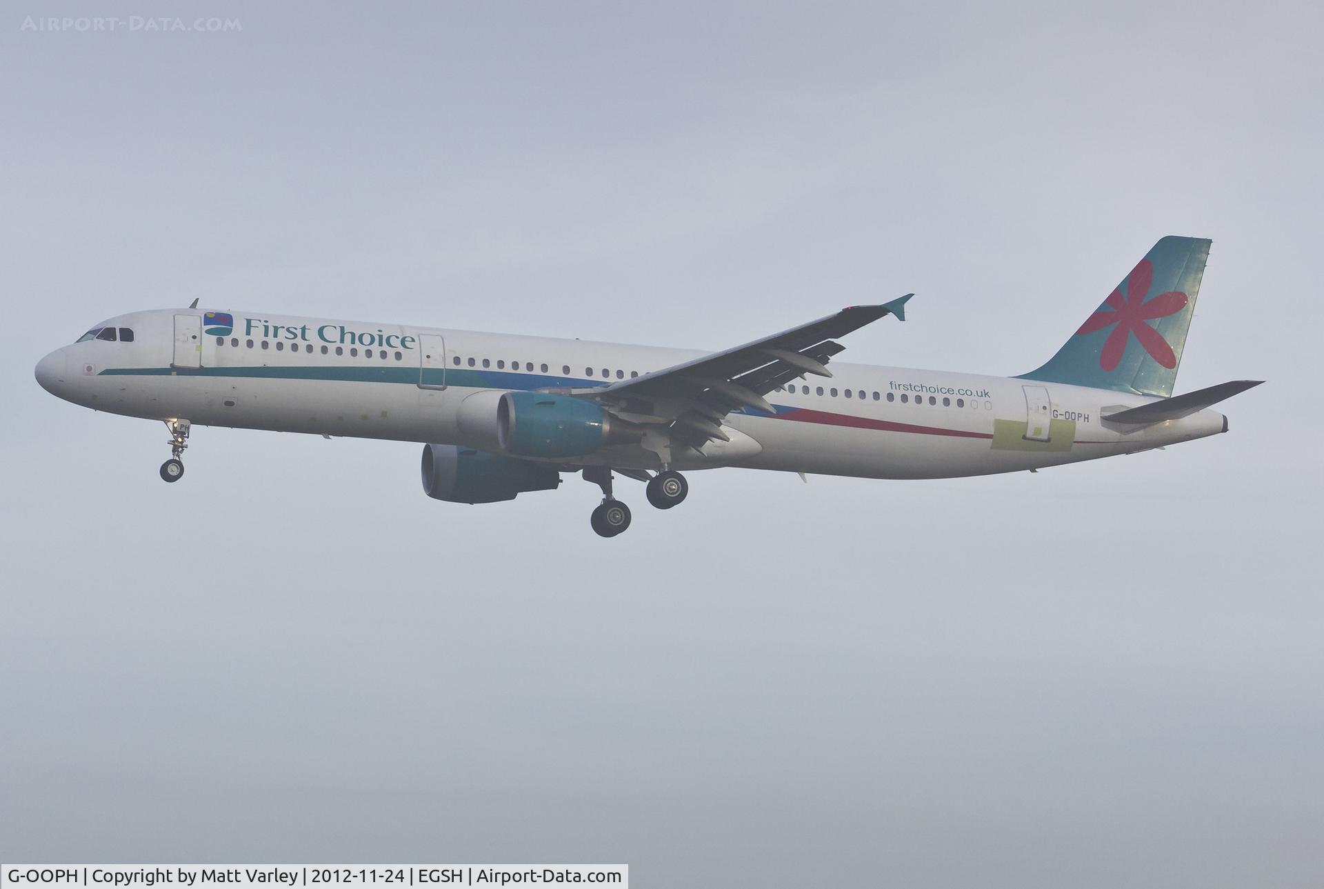 G-OOPH, 1998 Airbus A321-211 C/N 781, Arriving at EGSH in the early morning mist/fog for spray by Air Livery.