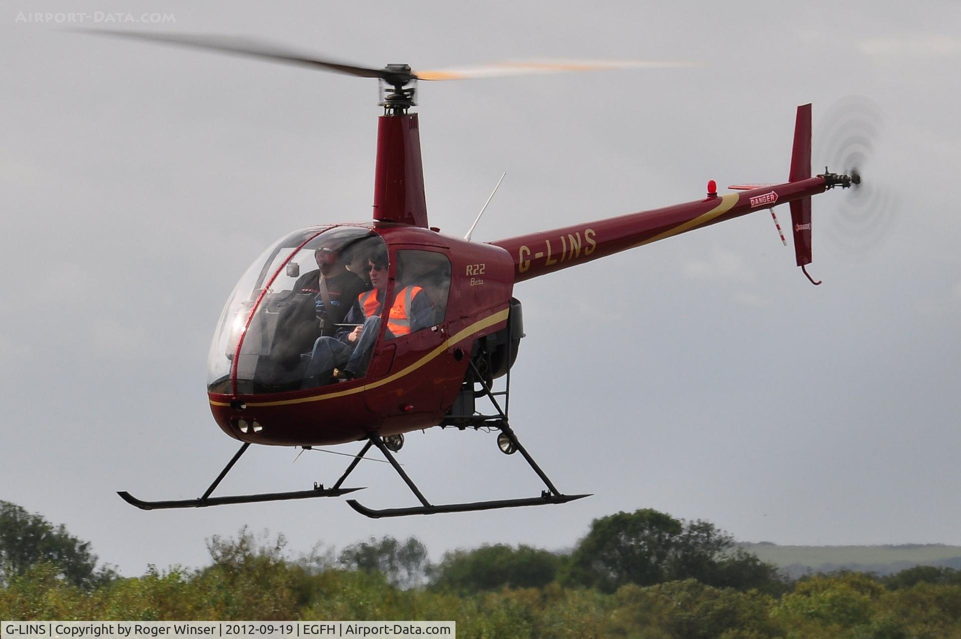 G-LINS, 1989 Robinson R22 Beta C/N 1201, Resident R-22 Beta operated by Heli-air Wales.