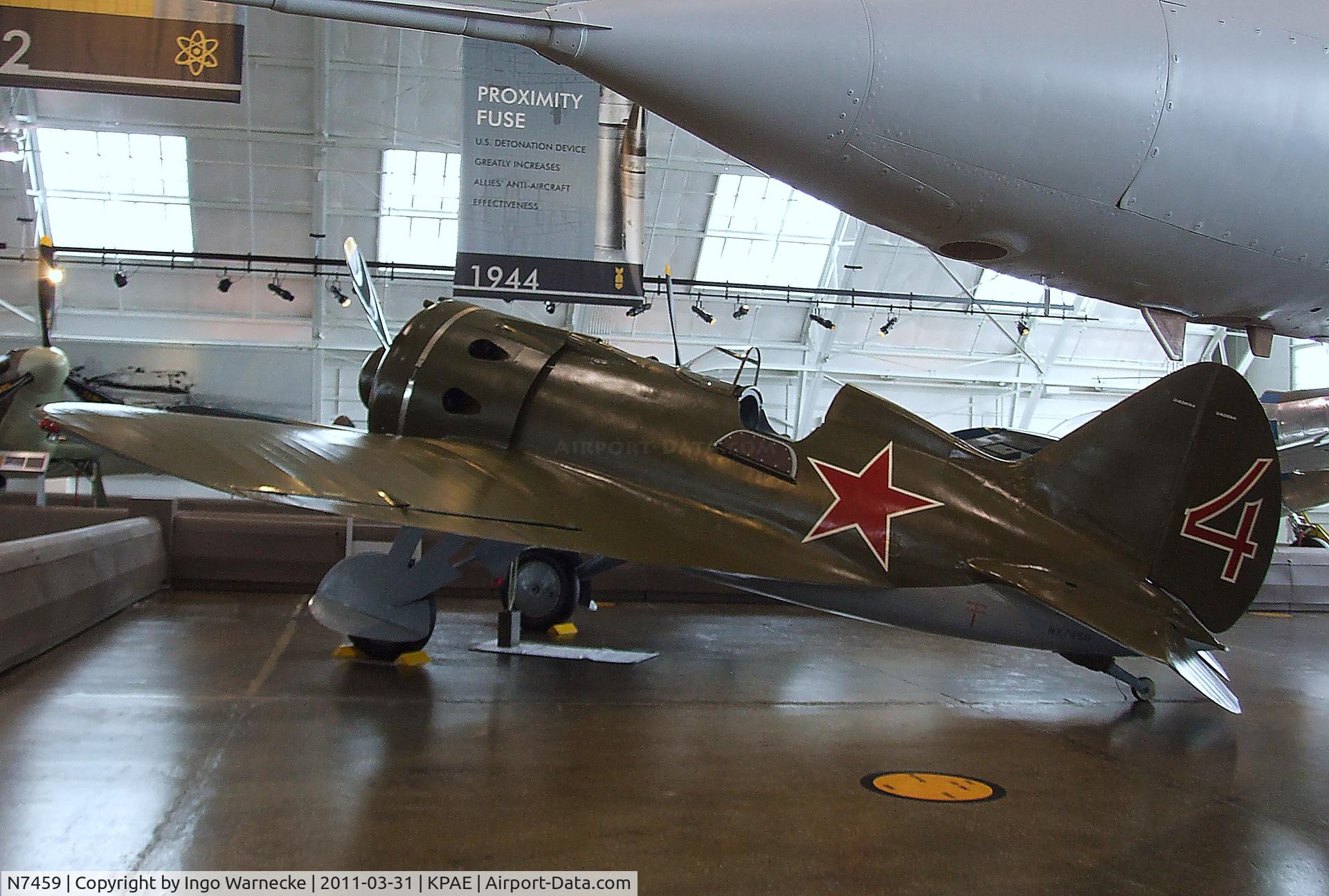 N7459, 1940 Polikarpov I-16 Type 24 C/N 2421014, Polikarpov I-16 Type 24 at the Flying Heritage Collection, Everett WA