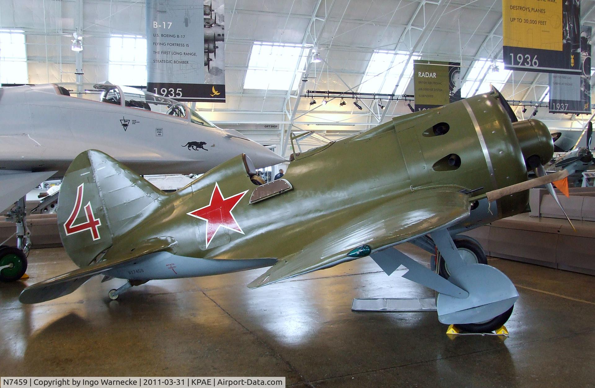 N7459, 1940 Polikarpov I-16 Type 24 C/N 2421014, Polikarpov I-16 Type 24 at the Flying Heritage Collection, Everett WA