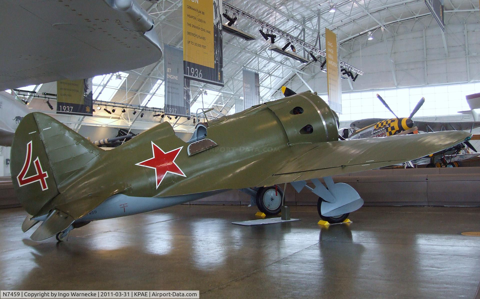 N7459, 1940 Polikarpov I-16 Type 24 C/N 2421014, Polikarpov I-16 Type 24 at the Flying Heritage Collection, Everett WA